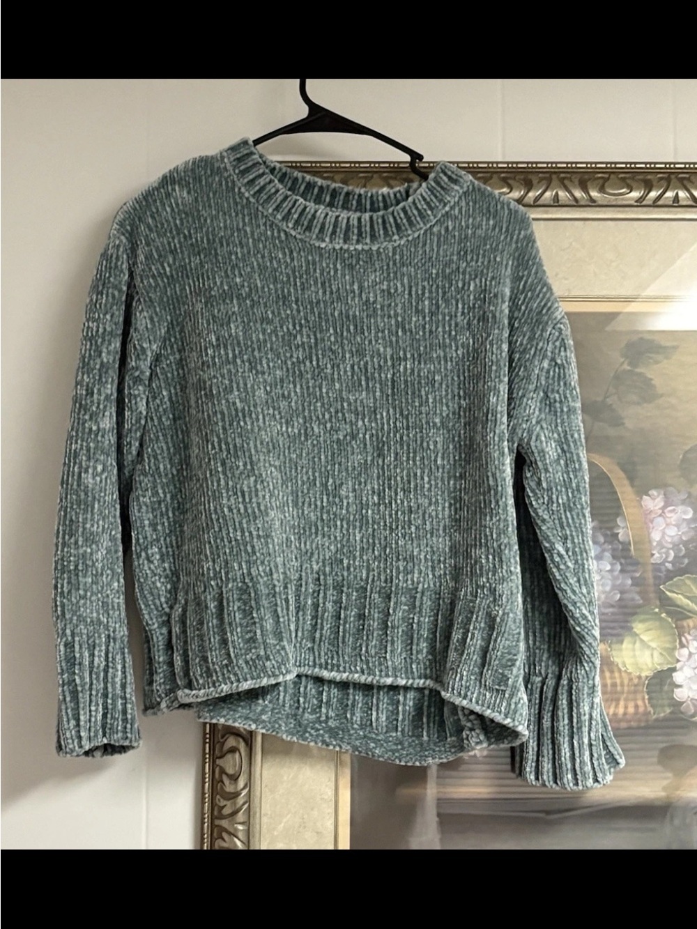 Cynthia Rowley Plush Chenille Crewneck Sweater - Seafoam